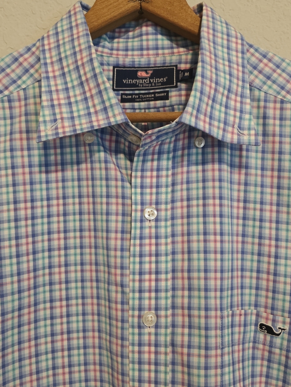 NWOT Vineyard Vines Button Shirt Plaid Slim Fit Tucker Long Sleeve Cotton Mens M
